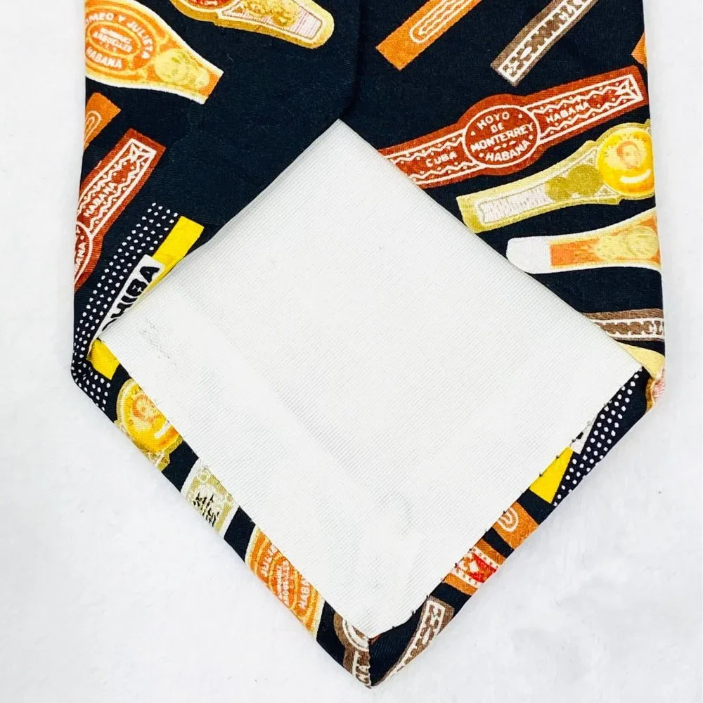 Vintage Ralph Marlin/RM Style Cigar Band Silk Necktie - NWT